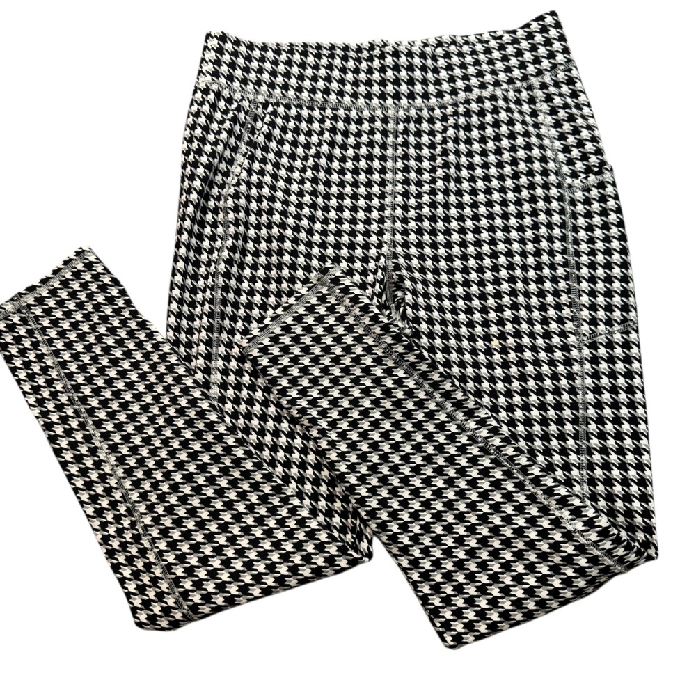 D&Co Active Women's‎ Houndstooth Print Stretch Leggings Size M